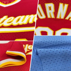 Maglia da baseball personalizzata leggera retrò bianco-oro, blu, autentica