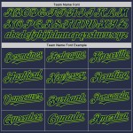 Maglia Neon autentica senza maniche blu navy da baseball verde personalizzata Maglia Neon autentica senza maniche blu navy da baseball verde personalizzata