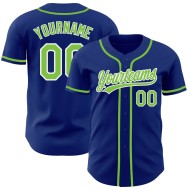 Green-White Jersey Authentic Royal Custom Baseball Neon