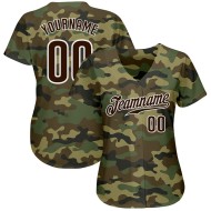 Jersey Baseball Custom Salute Brown-White To Authentic Camo Service