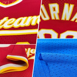 Maglia da baseball autentica oro-nera, blu, retrò, personalizzata