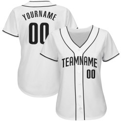 Custom White Baseball Authentic Black Jersey Custom White Baseball Authentic Black Jersey