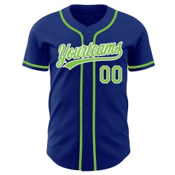 Green-White Jersey Authentic Royal Custom Baseball Neon