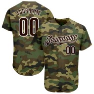 Jersey Baseball Custom Salute Brown-White To Authentic Camo Service