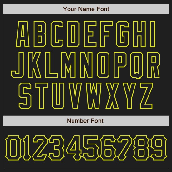 Maglia da baseball con motivo personalizzato Lines Neon 3D, design autentico, nero e giallo, curva Maglia da baseball con motivo personalizzato Lines Neon 3D, design autentico, nero e giallo, curva