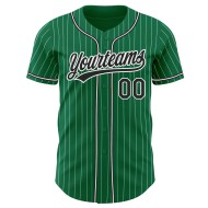 Black Green Custom Authentic Kelly White Pinstripe Jersey Baseball Black Green Custom Authentic Kelly White Pinstripe Jersey Baseball
