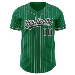 Black Green Custom Authentic Kelly White Pinstripe Jersey Baseball Black Green Custom Authentic Kelly White Pinstripe Jersey Baseball