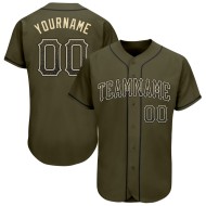 Salute Olive Drift Service Custom Fashion Authentic Black-Cream Jersey To Baseball