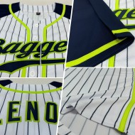 Authentic White Green Raglan Baseball Navy Sleeves Jersey Navy-Neon Custom Pinstripe Authentic White Green Raglan Baseball Navy Sleeves Jersey Navy-Neon Custom Pinstripe