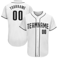 Custom White Baseball Authentic Black Jersey