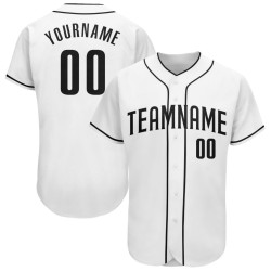 Custom White Baseball Authentic Black Jersey