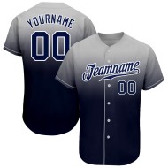 Baseball Fade Gray Custom Navy-White Fashion Authentic Jersey