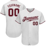 Crimson-Gray Jersey Custom Authentic Baseball White