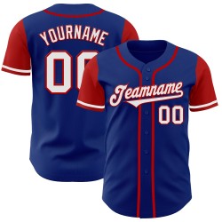 Custom Tone Baseball Two Jersey Authentic Royal White-Red