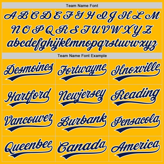 Maglia da baseball personalizzata retrò blu navy e bianca autentica color oro Maglia da baseball personalizzata retrò blu navy e bianca autentica color oro