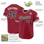 Maglia da baseball autentica nera e bianca retrò, personalizzata, color marrone Maglia da baseball autentica nera e bianca retrò, personalizzata, color marrone