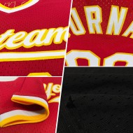 Maglia da baseball rossa e bianca personalizzata, autentica, nera Maglia da baseball rossa e bianca personalizzata, autentica, nera