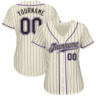 Black-Purple Jersey Pinstripe Authentic Cream Custom Baseball Black Black-Purple Jersey Pinstripe Authentic Cream Custom Baseball Black