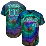 Tie Teal-White Dye Authentic 3D Jersey Custom Baseball