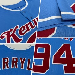 Blue Powder Baseball Crimson-White Jersey Authentic Custom Blue Powder Baseball Crimson-White Jersey Authentic Custom