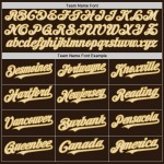 Maglia da baseball personalizzata marrone oro crema-vecchia autentica Maglia da baseball personalizzata marrone oro crema-vecchia autentica