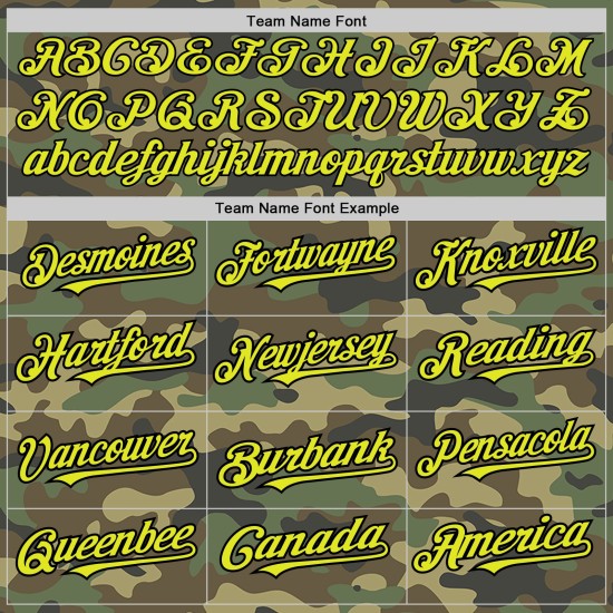 Maglia Servizio Salute Baseball Neon Autentica Giallo-Nero Camo Personalizzata Maglia Servizio Salute Baseball Neon Autentica Giallo-Nero Camo Personalizzata