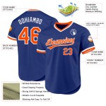 Maglia da baseball personalizzata autentica arancione-bianca Royal Throwback Maglia da baseball personalizzata autentica arancione-bianca Royal Throwback