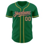 Maglia da baseball personalizzata Old Kelly autentica, verde, oro-viola Maglia da baseball personalizzata Old Kelly autentica, verde, oro-viola