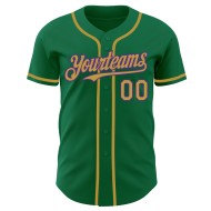 Maglia da baseball personalizzata Old Kelly autentica, verde, oro-viola