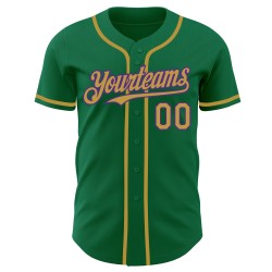 Maglia da baseball personalizzata Old Kelly autentica, verde, oro-viola