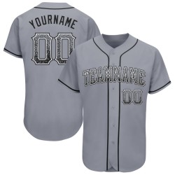 Drift Fashion Black-White Authentic Baseball Jersey Gray Custom