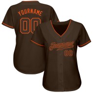 Brown Baseball Jersey Custom Authentic Brown-Orange Brown Baseball Jersey Custom Authentic Brown-Orange