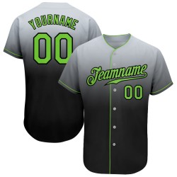 Gray Neon Jersey Baseball Fade Authentic Custom Green-Black Fashion