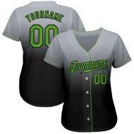 Gray Neon Jersey Baseball Fade Authentic Custom Green-Black Fashion Gray Neon Jersey Baseball Fade Authentic Custom Green-Black Fashion