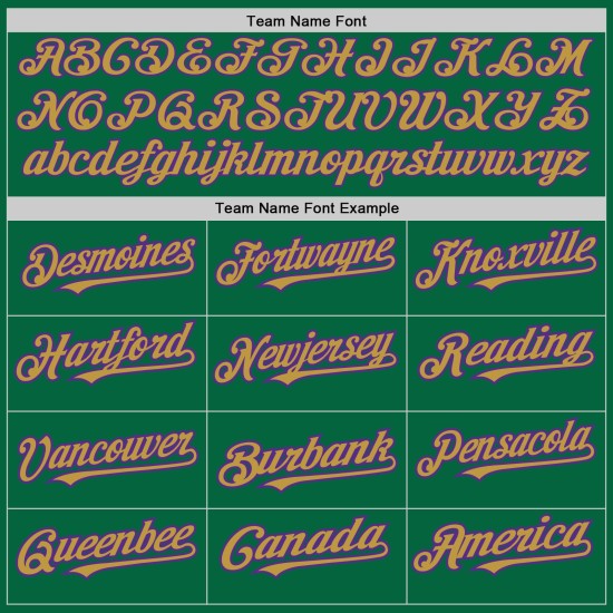 Maglia da baseball personalizzata Old Kelly autentica, verde, oro-viola Maglia da baseball personalizzata Old Kelly autentica, verde, oro-viola