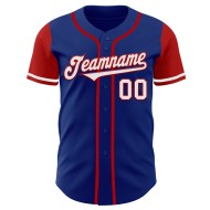 Custom Tone Baseball Two Jersey Authentic Royal White-Red