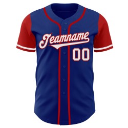 Custom Tone Baseball Two Jersey Authentic Royal White-Red