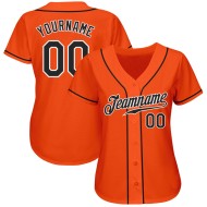 Custom Jersey Authentic Black-White Orange Baseball Custom Jersey Authentic Black-White Orange Baseball