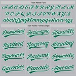Maglia da baseball autentica grigia Kelly Throwback verde-bianca personalizzata Maglia da baseball autentica grigia Kelly Throwback verde-bianca personalizzata