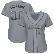 Drift Fashion Black-White Authentic Baseball Jersey Gray Custom