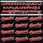 Maglia da baseball rossa e bianca personalizzata, autentica, nera Maglia da baseball rossa e bianca personalizzata, autentica, nera