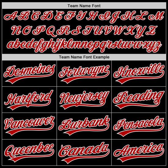 Maglia da baseball rossa e bianca personalizzata, autentica, nera Maglia da baseball rossa e bianca personalizzata, autentica, nera