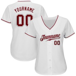 Crimson-Gray Jersey Custom Authentic Baseball White Crimson-Gray Jersey Custom Authentic Baseball White