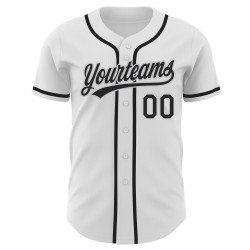 Baseball Authentic Jersey Black-Gray Custom White
