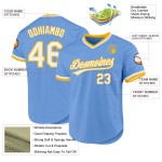 Maglia da baseball personalizzata leggera retrò bianco-oro, blu, autentica Maglia da baseball personalizzata leggera retrò bianco-oro, blu, autentica