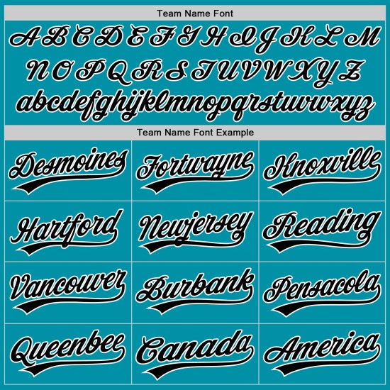 Maglia da baseball autentica personalizzata, nera e bianca, stile retrò, verde acqua Maglia da baseball autentica personalizzata, nera e bianca, stile retrò, verde acqua