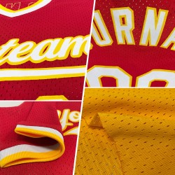 Maglia da baseball personalizzata retrò blu navy e bianca autentica color oro