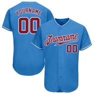 Blue Powder Baseball Crimson-White Jersey Authentic Custom